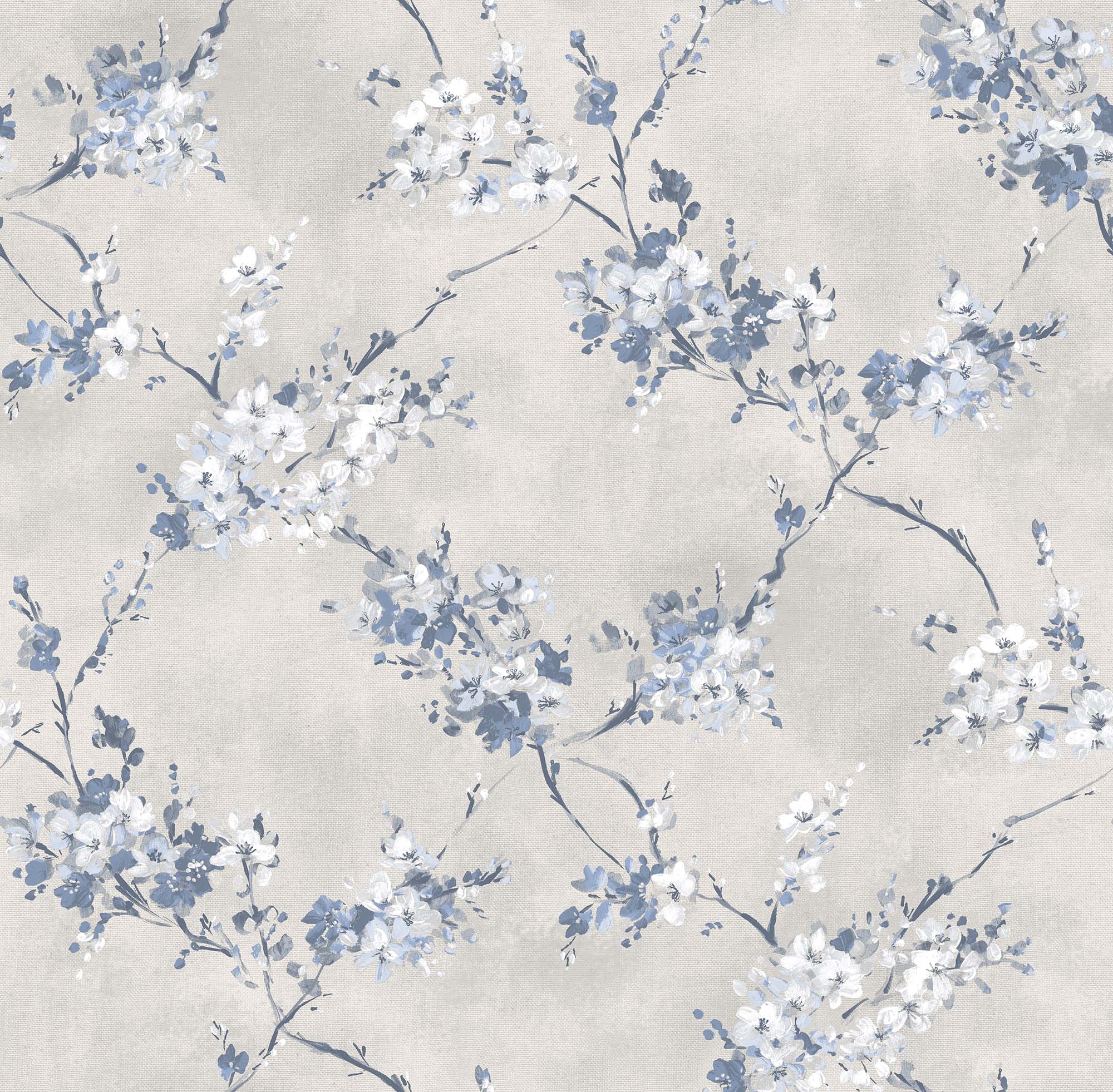 Sanders & Sanders behang bloemen vergrijsd blauw - 53 cm x 10 m - 640387