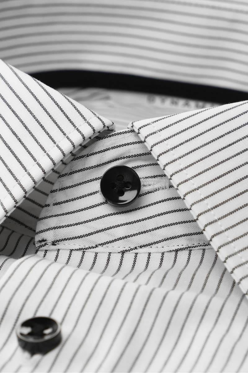 ETERNA Modern Fit Hemd schwarz, Gestreift (extra langer Arm)