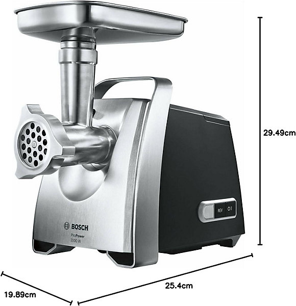 Bosch Hachoir à viande polyvalent Jusqu'à 4.3 kilos de viande par minutePuissance de 800 W, Noir