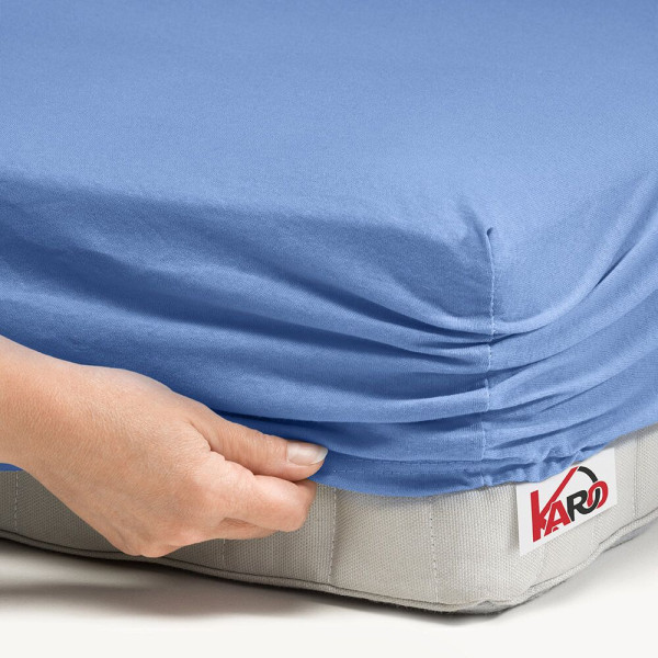 Prześcieradło jersey z gumką 140x200 niebieskie 150g/m2 KARO