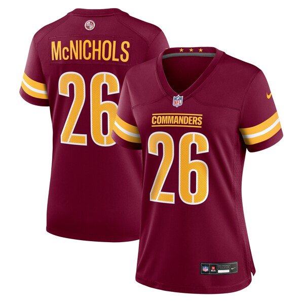 Jeremy McNichols Washington Commanders Nike Women's  Game Jersey -  Burgundy