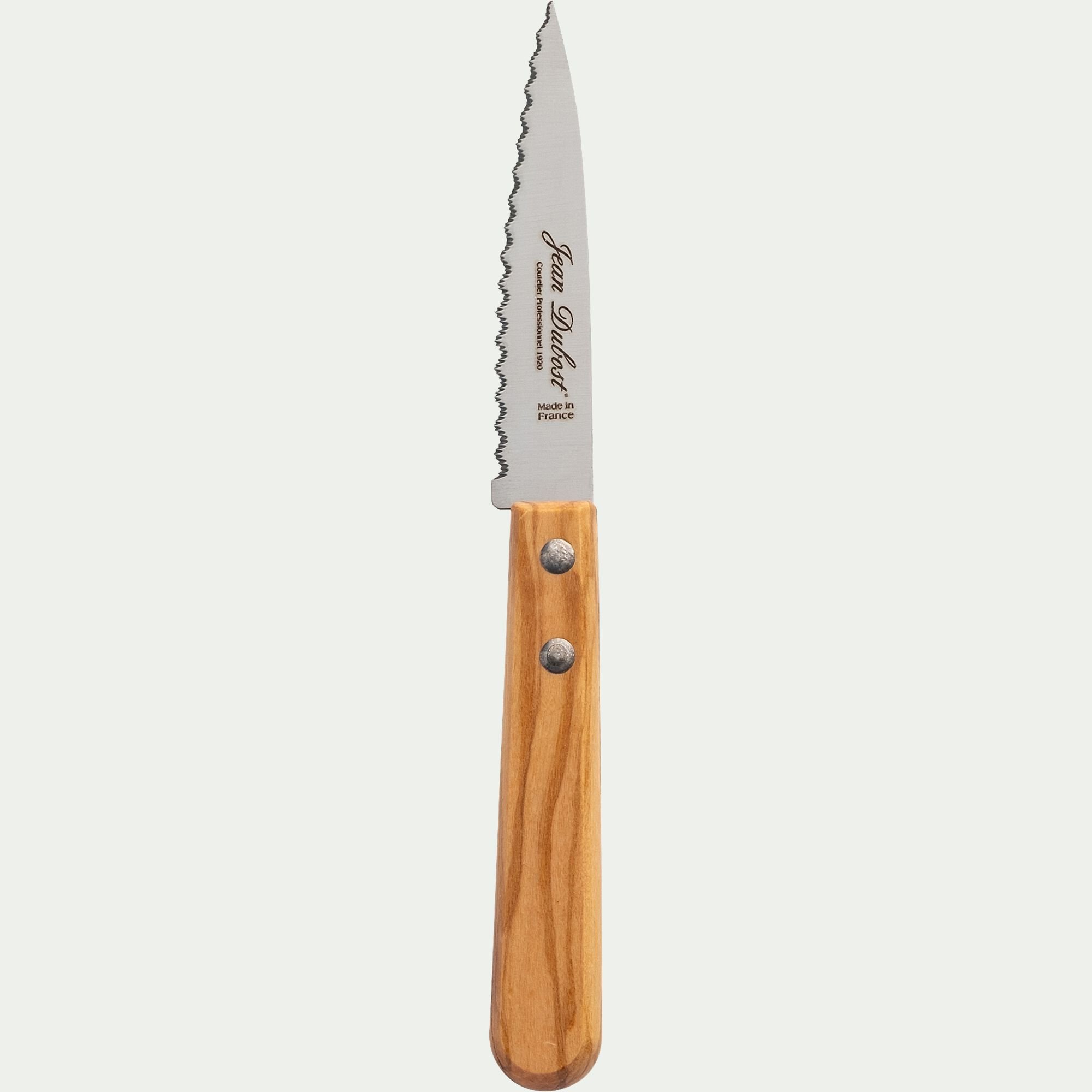 TRADITION - Couteau à légumes en inox et bois d'olivier 18cm - naturel