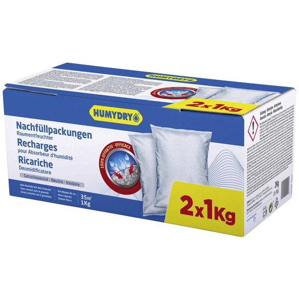 Nachfüllpaket für Luftentfeuchter, für Räume bis 35 m², 0,1 l, granulat