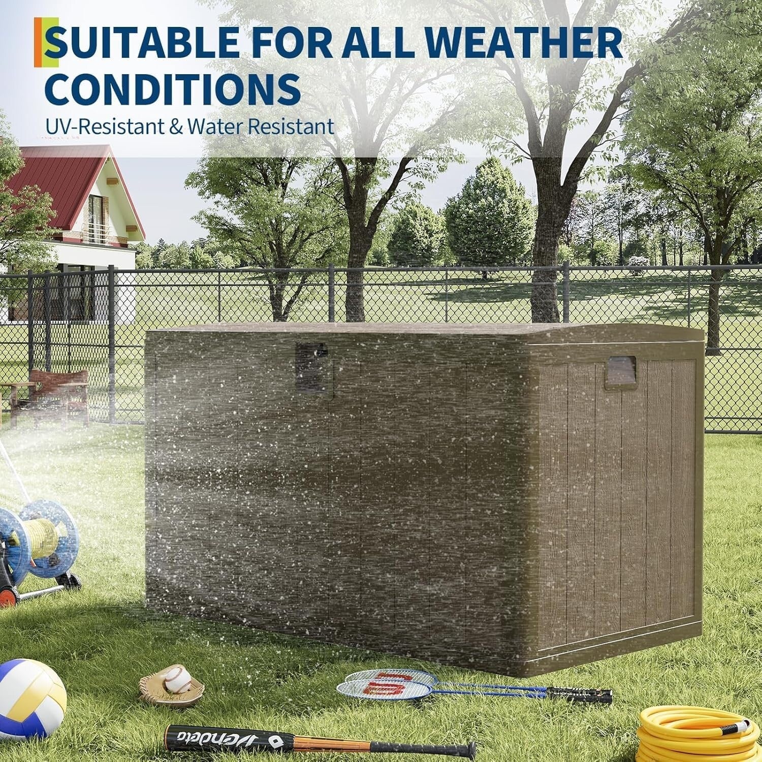 130 Gallon Outdoor Storage Box Lockable Deck Boxes for Patio