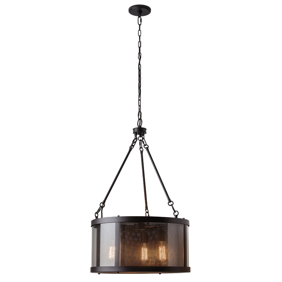 Lampa wisząca olejowany brąz Bluffton 3xE27x100W Feiss