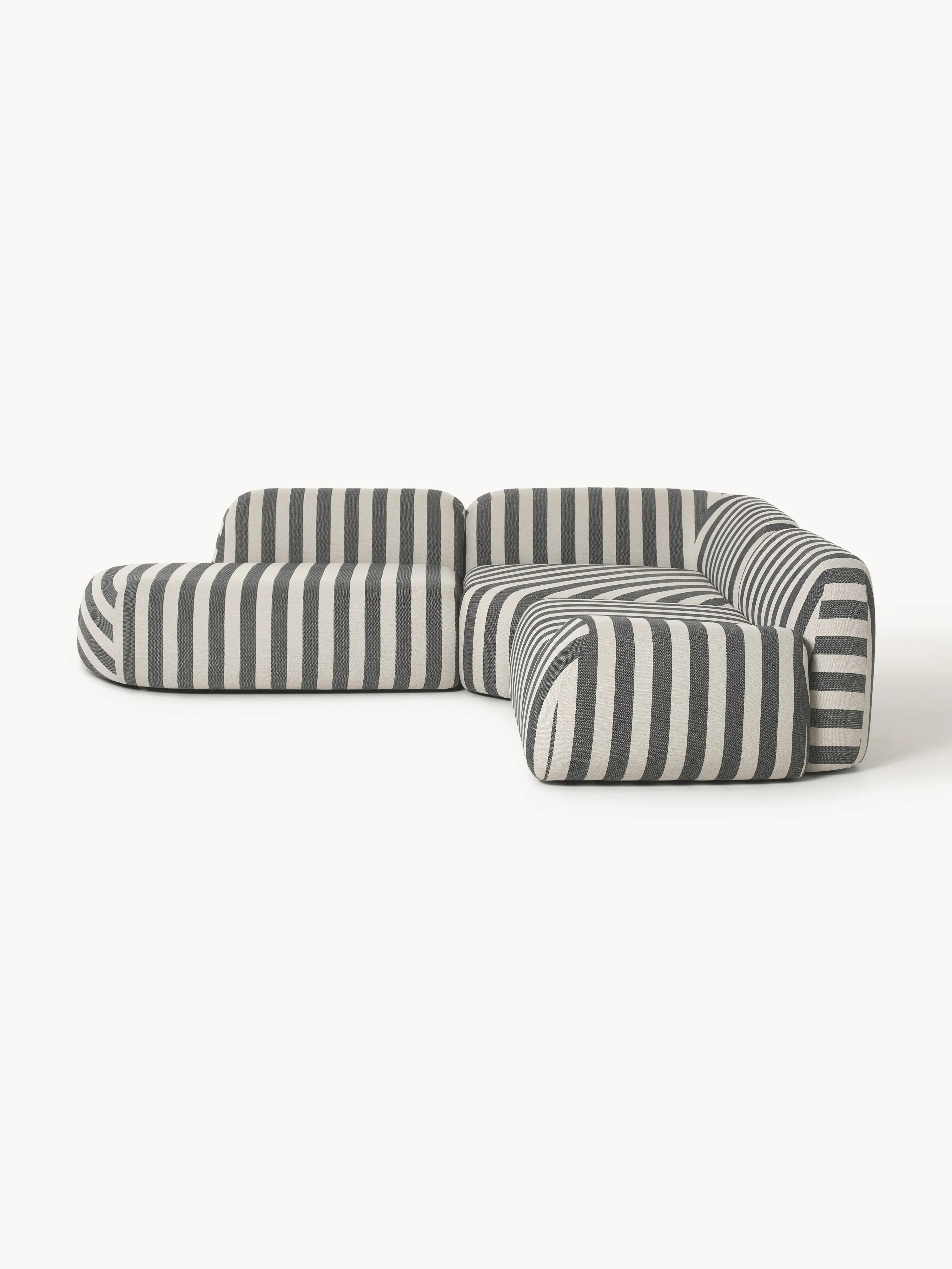 Gestreiftes modulares Ecksofa Wolke (4-Sitzer) mit Chaiselongue