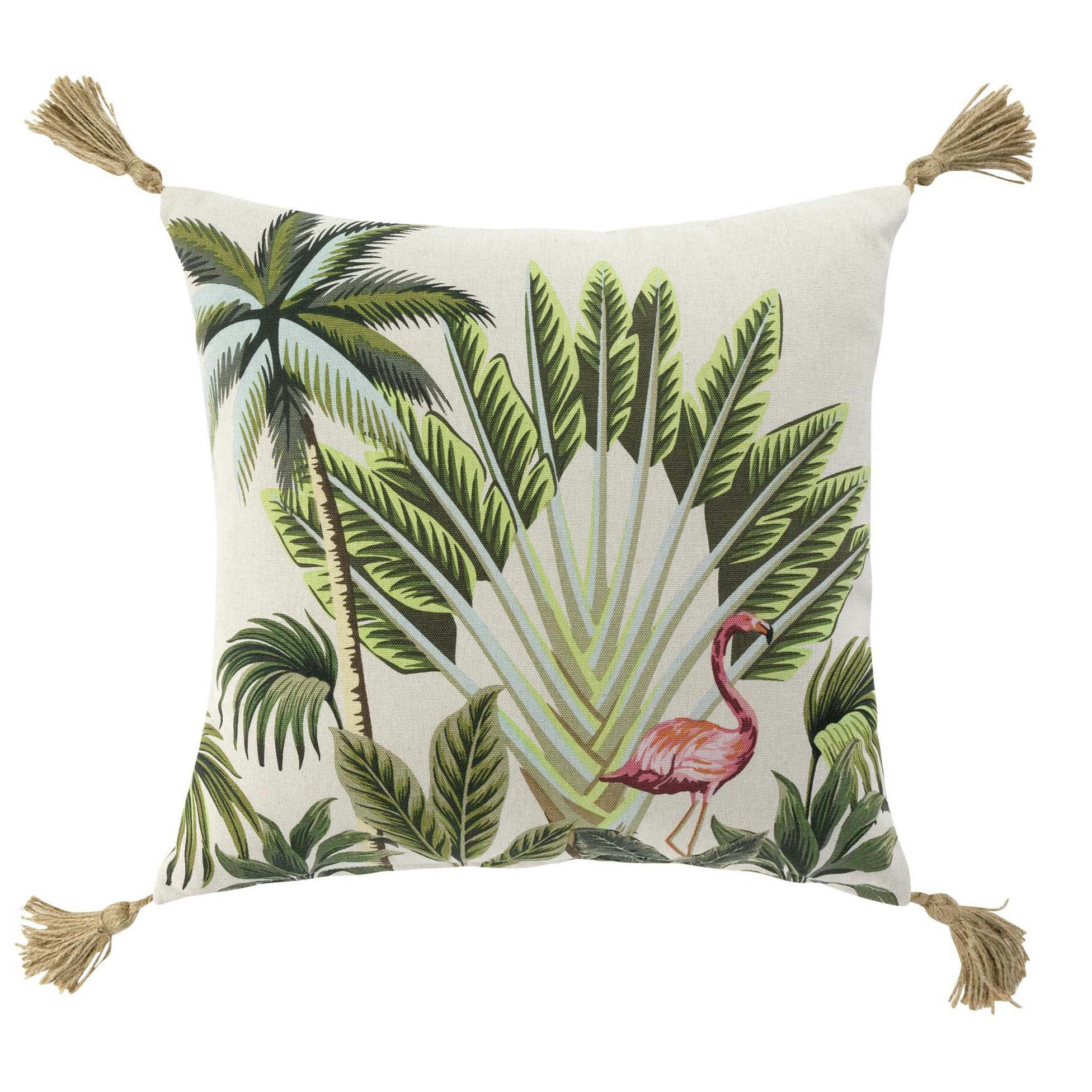 CRUZABEL - Housse de coussin pompons coton 40x40cm