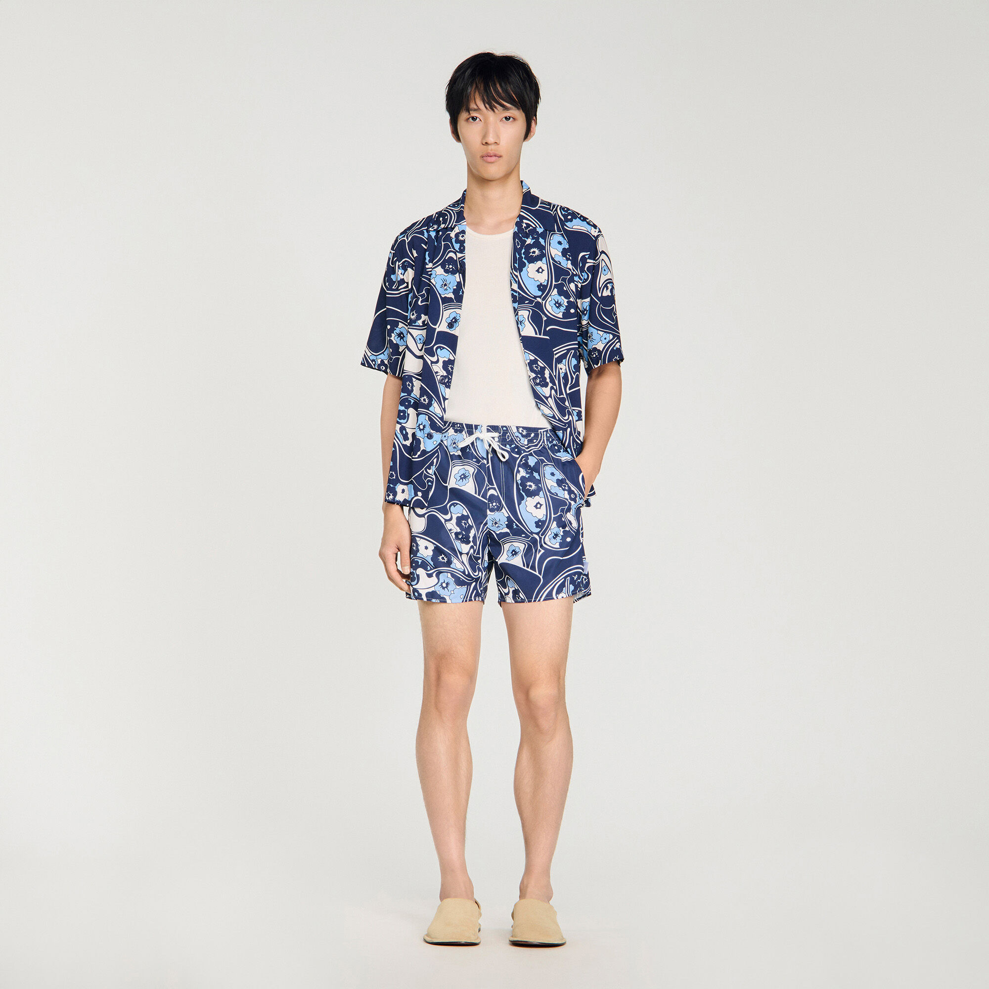 Short de bain à motif hippie