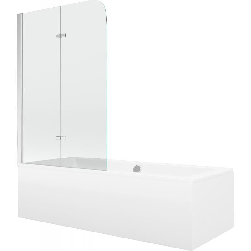 Wanna prostokątna Mexen Cube 170x80cm z obudową i parawanem 2-skrzydłowym