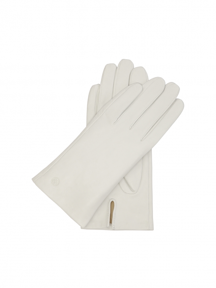 White leather gloves