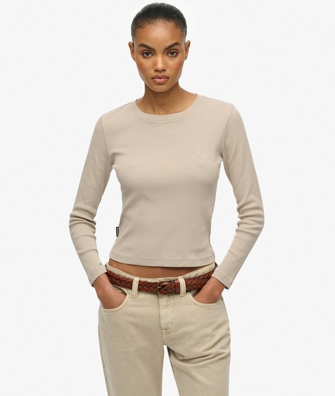 Athletic Essentials Logo Garment Dyed Ribbed Top