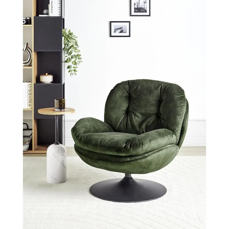 NOLVIK - Fauteuil - Donkergroen - Fluweel