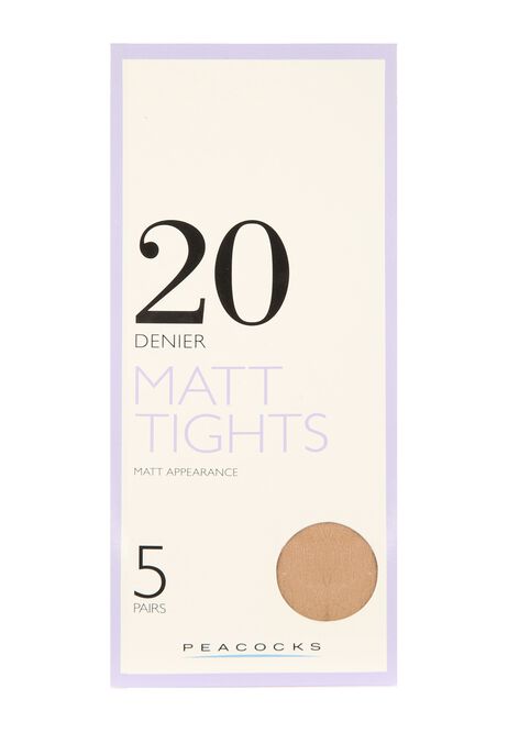 Womens Natural 20 Denier 5pk Tights Extra Large