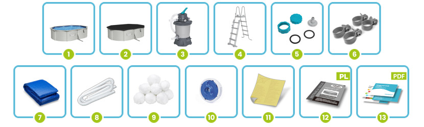 Basen stelażowy Hydrium500x366x122 Bestway całoroczny 56586 zestaw