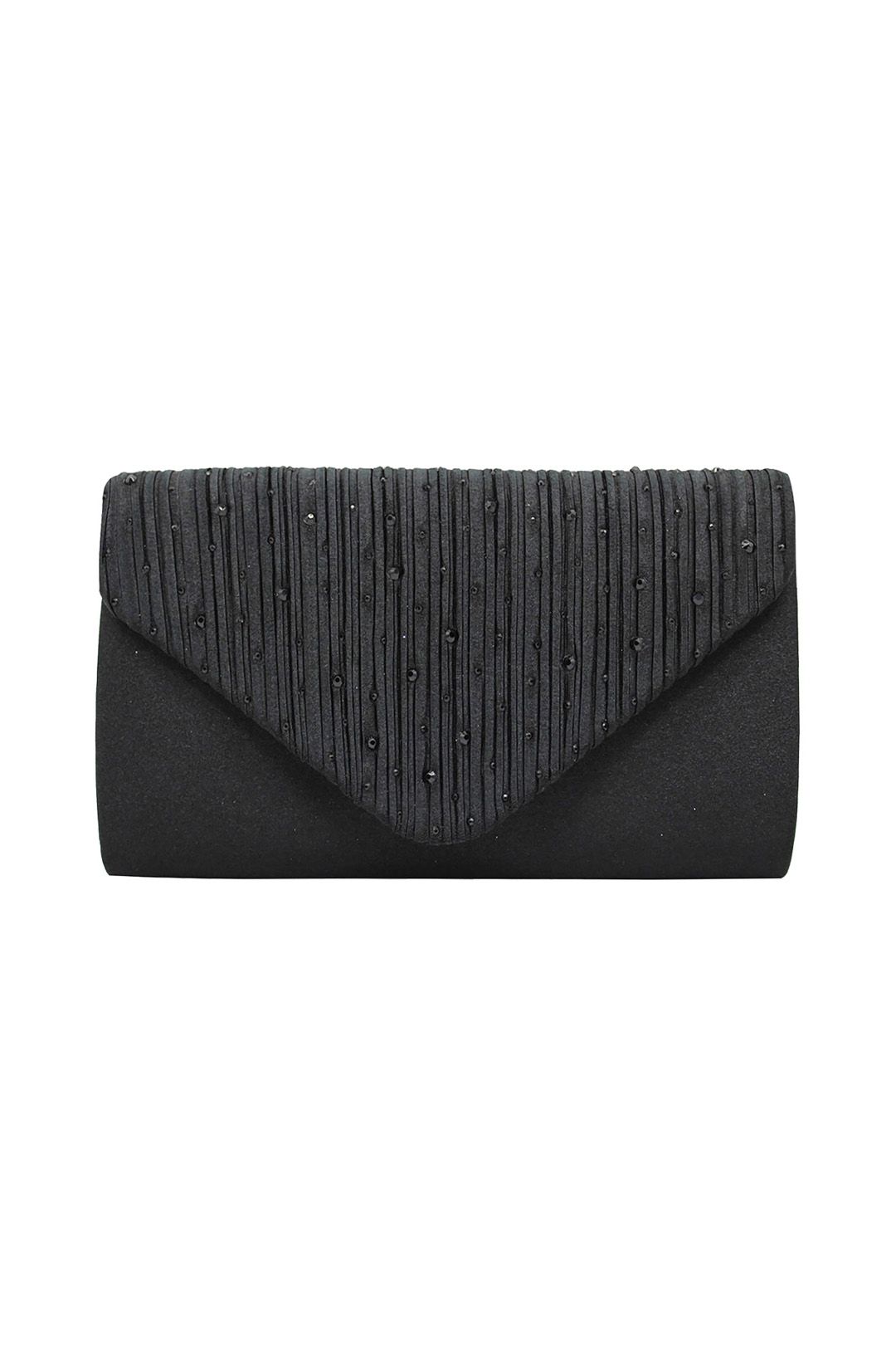 Vellin Embellished Envelope Clutch Bag with Gold Chain Strap