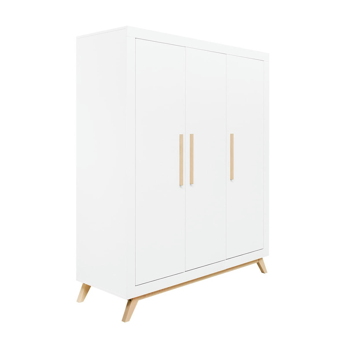 FENNA - Armoire 3 portes blanc naturel naturel