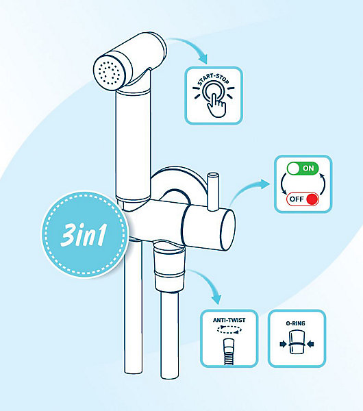 Deante Robinet Bidet Douchette Chrome Mural Monocommande
