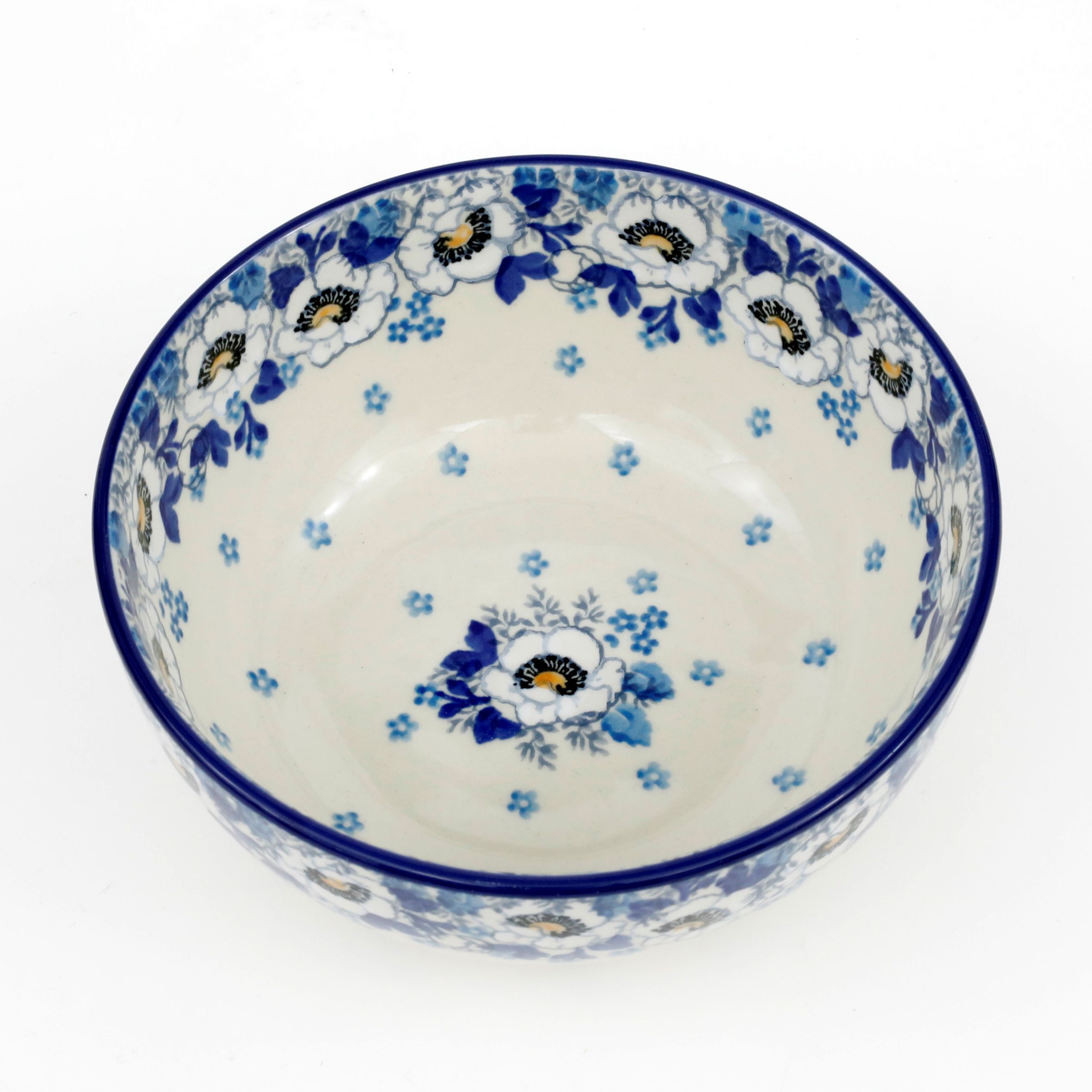 Miska ceramiczna C38 0,6l  2222X Biało-niebieskie anemony