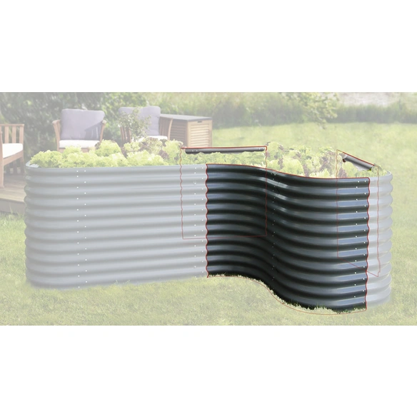 Hochbeeterweiterung »Terra Curve«, BxHxL: 80 x 86 x 80 cm, Zincalume®