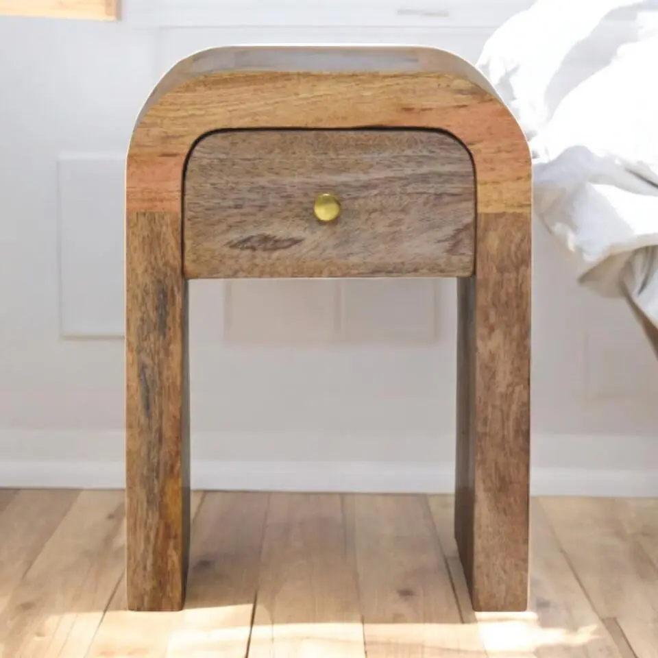 Artisan Furniture Mini Darcy Oak-ish Nachtkastje met Gebogen Randen