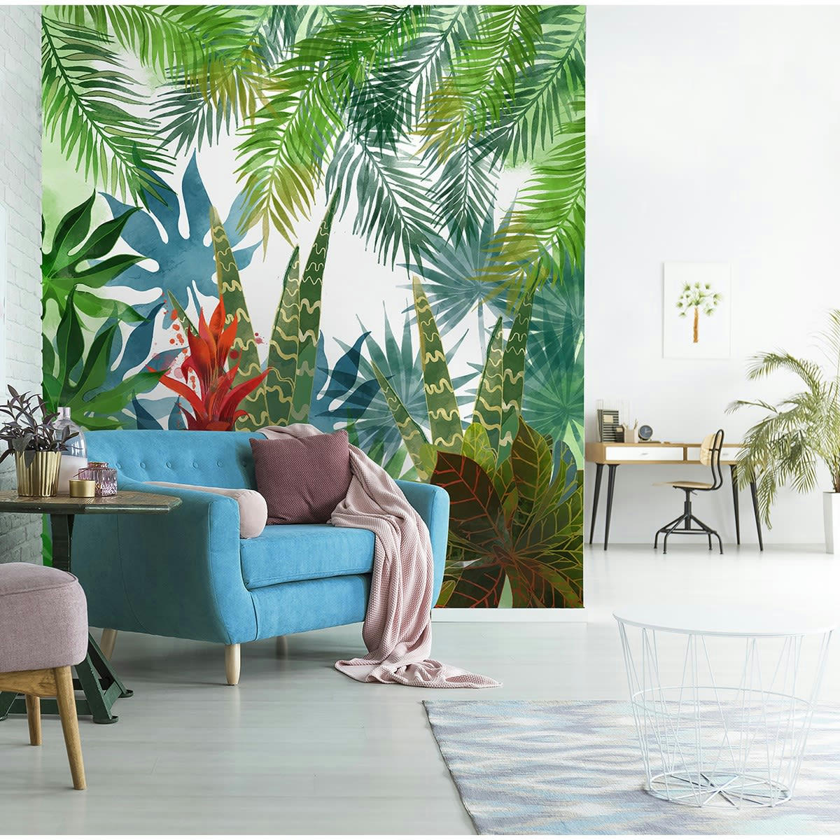 PETITE JUNGLE - Papier peint panoramique en Papier Vert  240x270