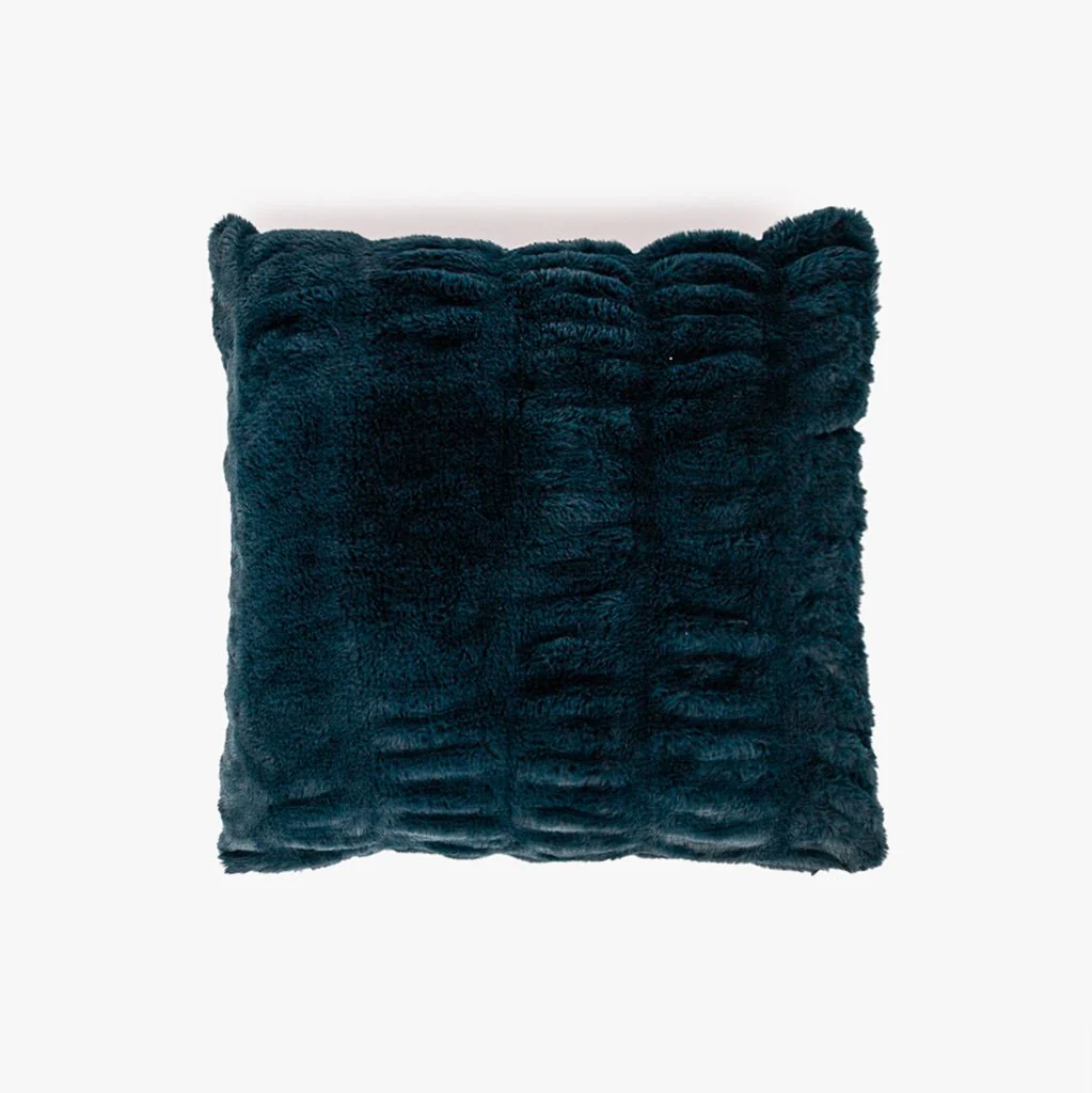 Capa de Almofada de Pelo Sintético Azul Escuro ALASKA