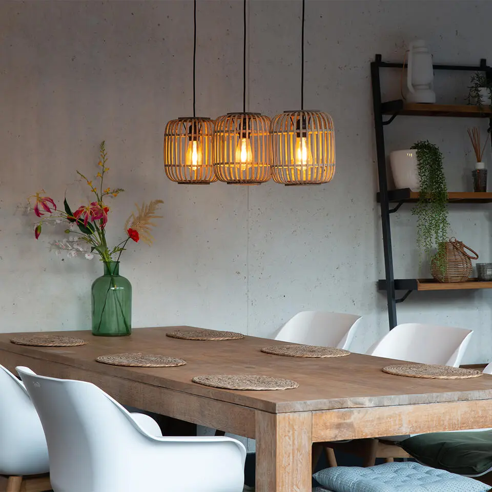 Qazqa hanglamp manila beige e27