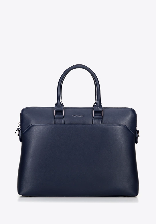 Torba na laptopa 16” z imitacji skóry granatowa