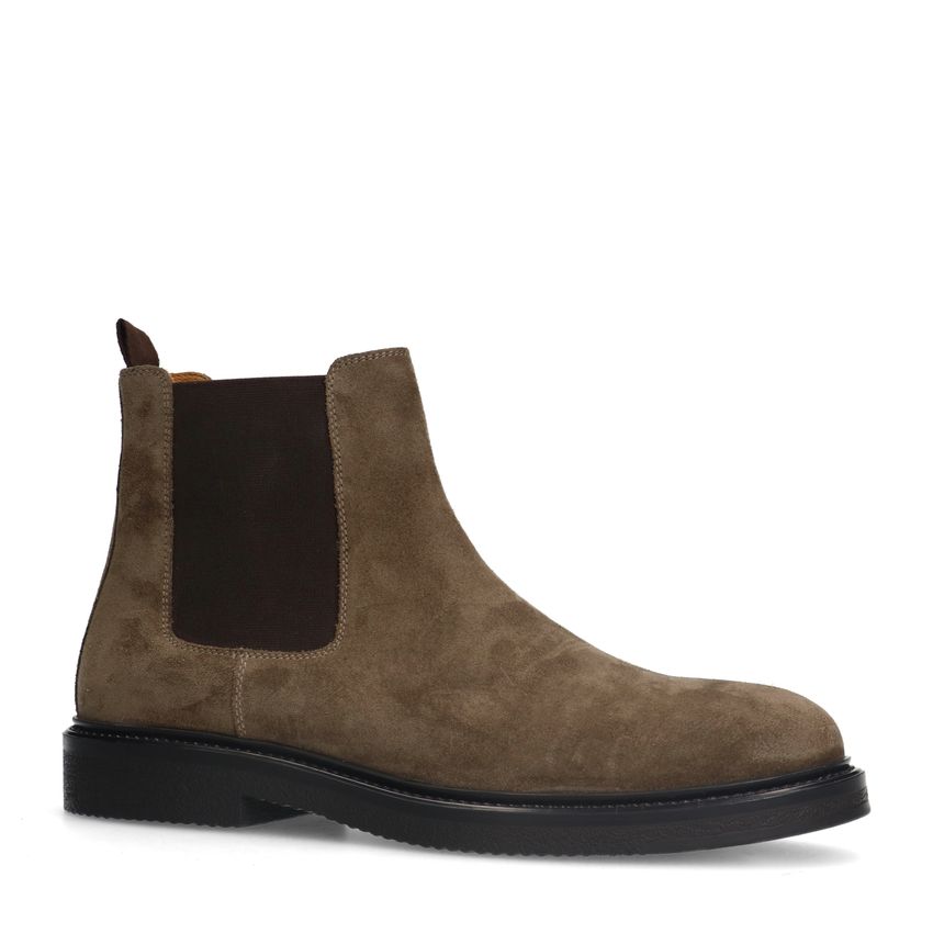 Manfield Taupe suède chelsea boots