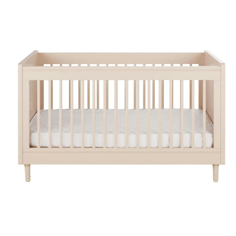Milie - Lit bébé évolutif beige rosé 70x140