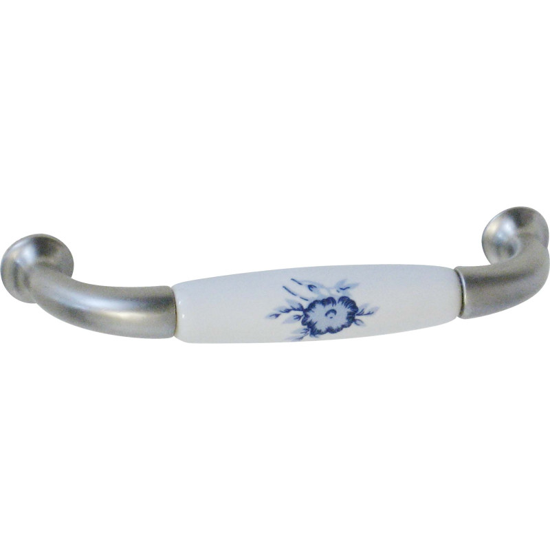 Poignée en porcelaine avec fleurs bleues 96 mm LINEA BERTOMANI