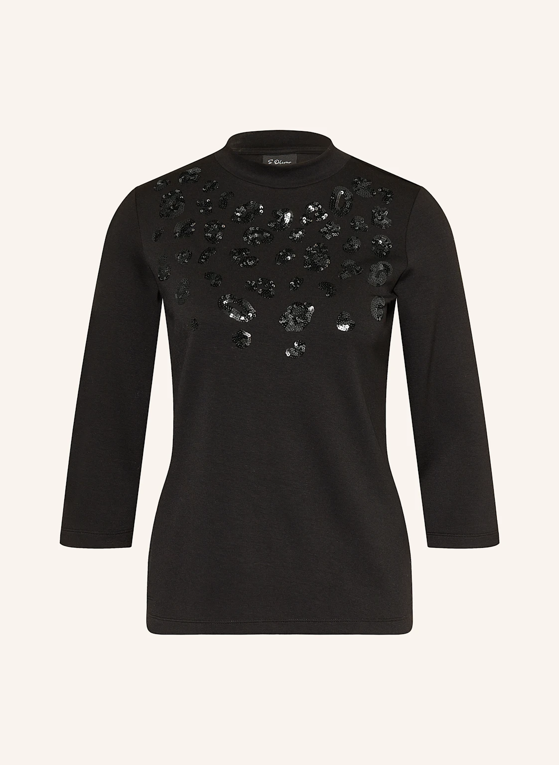 s.Oliver BLACK LABEL Shirt mit 3/4-Arm und Pailletten