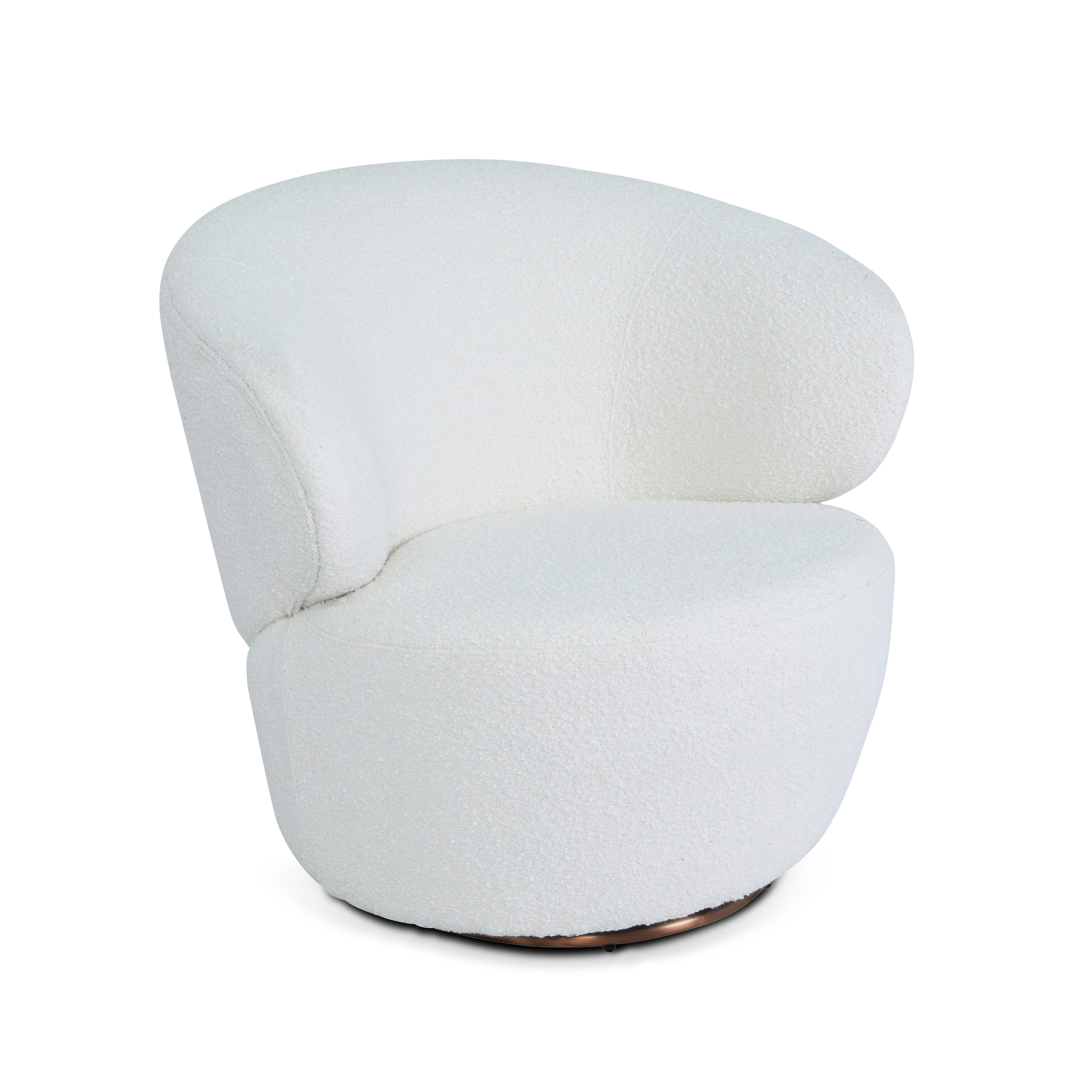 TEDDY - Fauteuil cosy en bouclette blanc