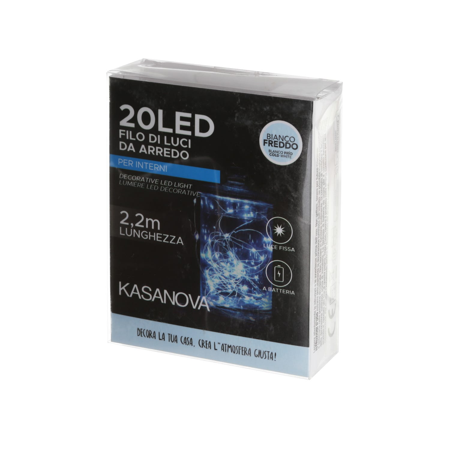 Luci di Natale 20 led 2,2 metri bianco freddo