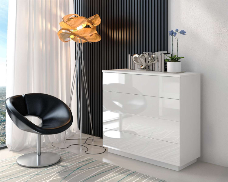 Komoda z szufladami LINA PUSH-OPEN z oświetleniem LED