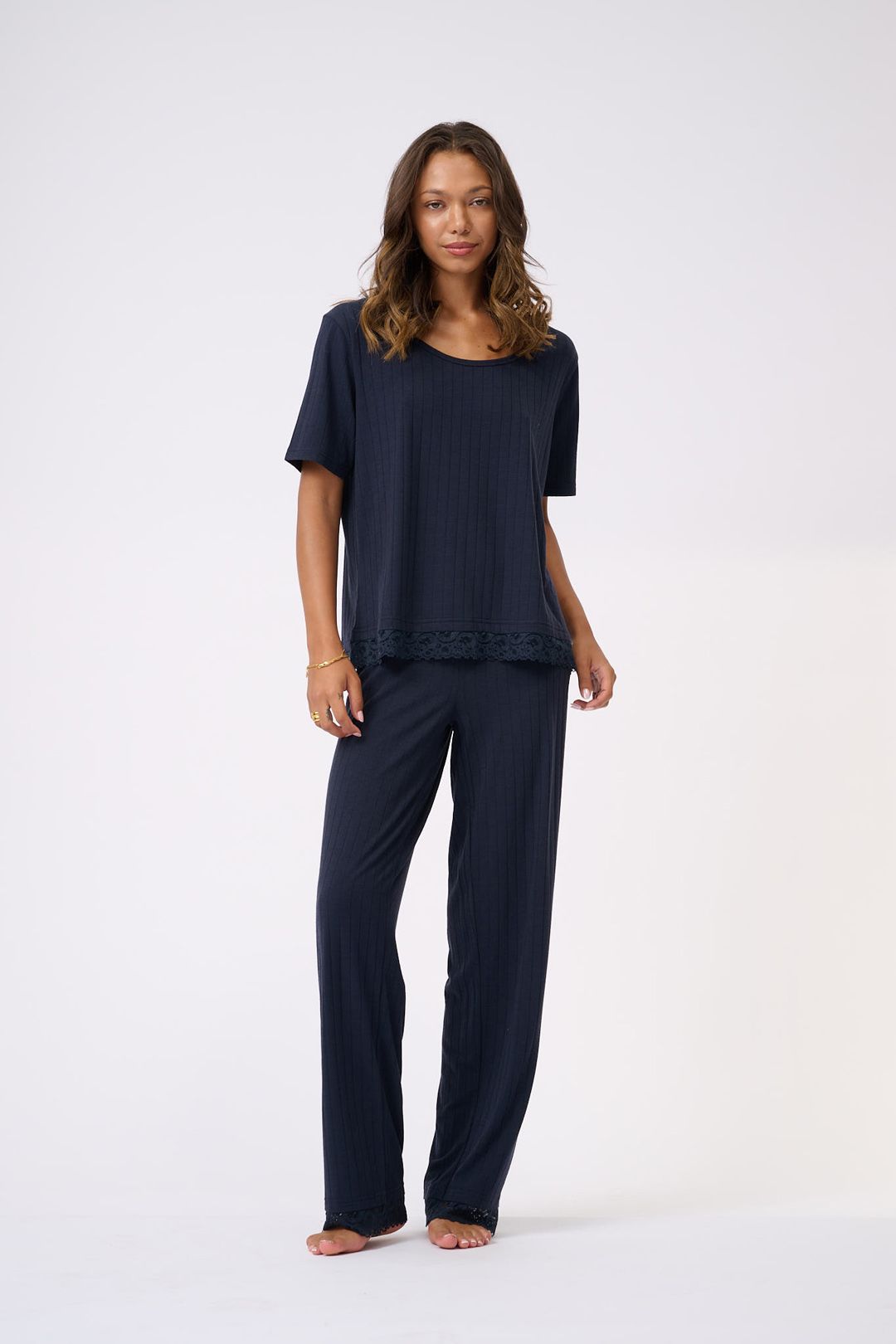 Ted Baker Betty Wide Leg Pyjama Set After Midnight Rib