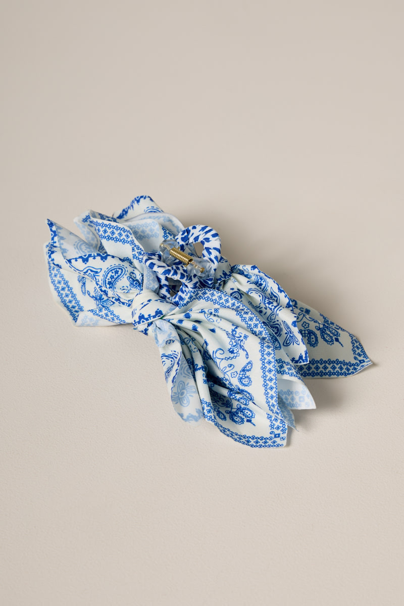 Sally Bandana Pattern Bow Hair Claw