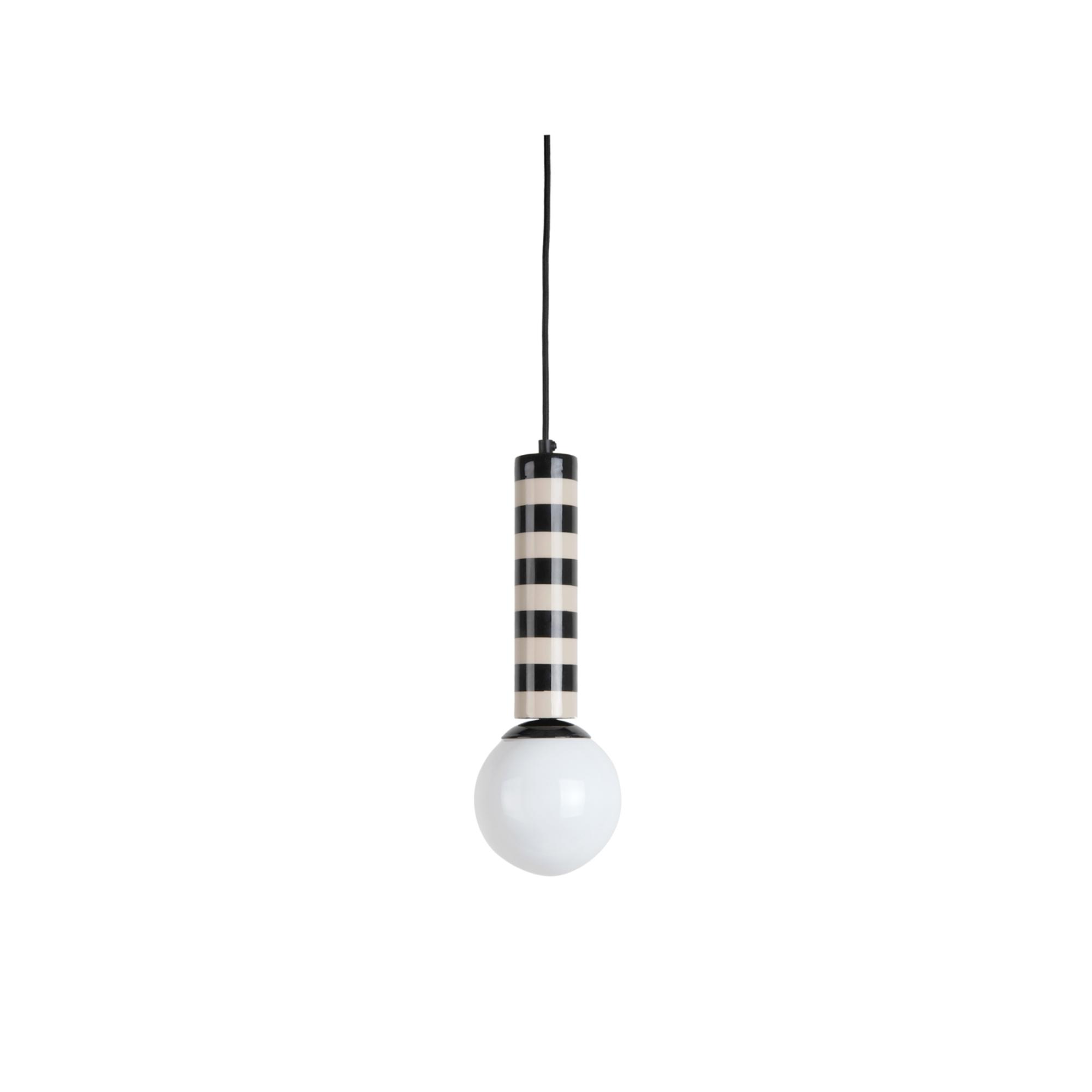 Leitmotiv hanglamp Rayado - grijs - 12x12x38cm
