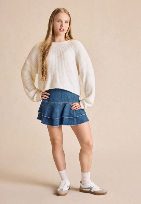 Older Girls Blue Denim Ra-Ra Skirt