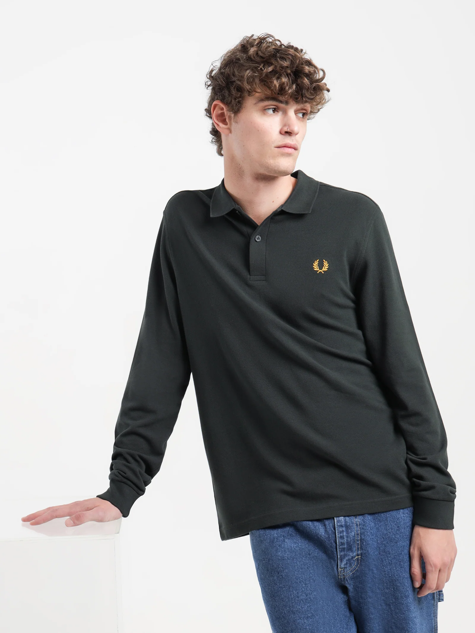 Long Sleeve Plain Polo Shirt