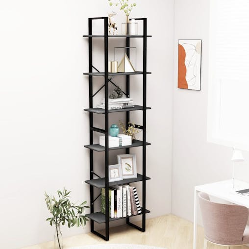 NNEVL Storage Shelves 2 pcs Grey 60x30x210 cm Solid Pine Wood