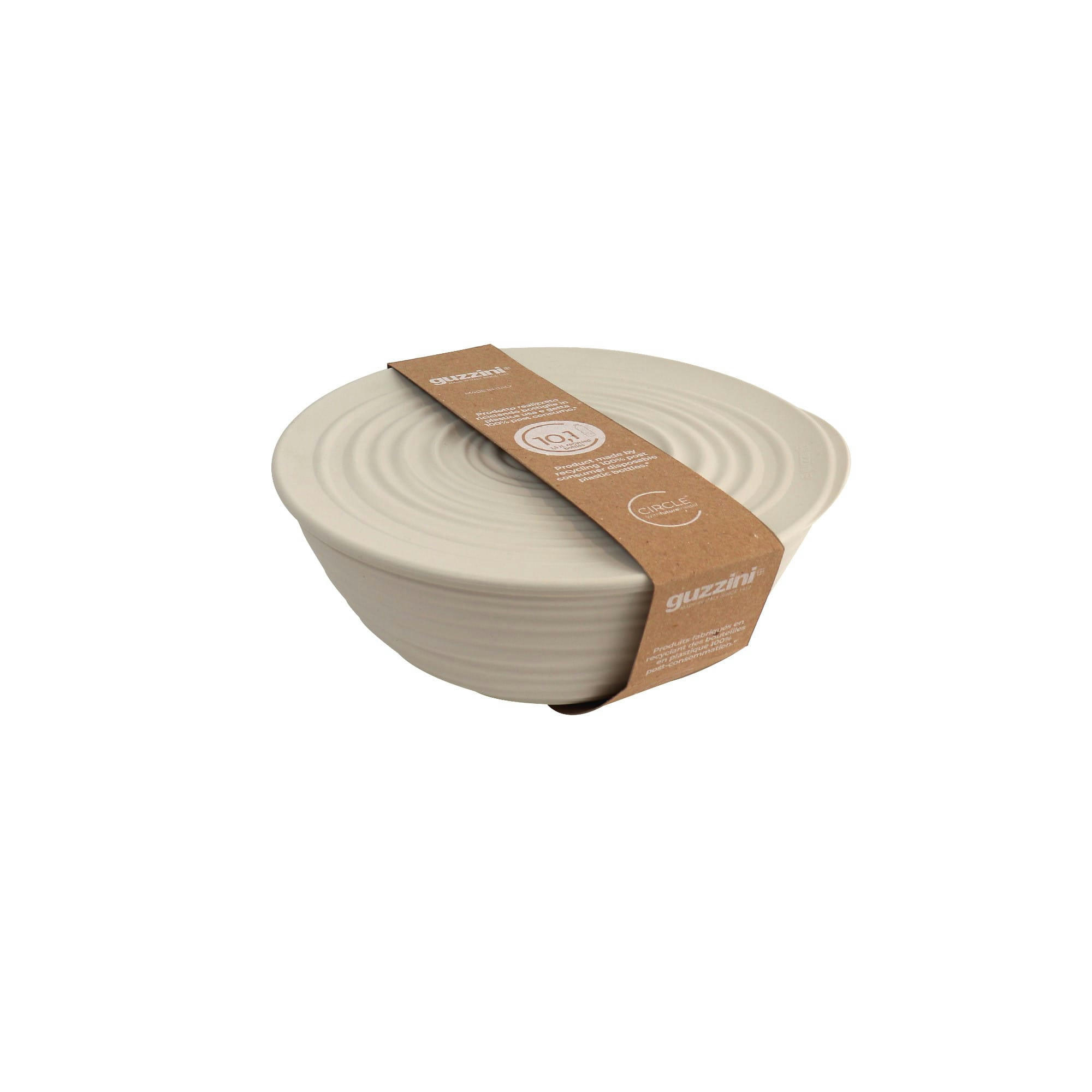 TIERRA - Saladier avec couvercle en plastique recyclé blanc 25 cm