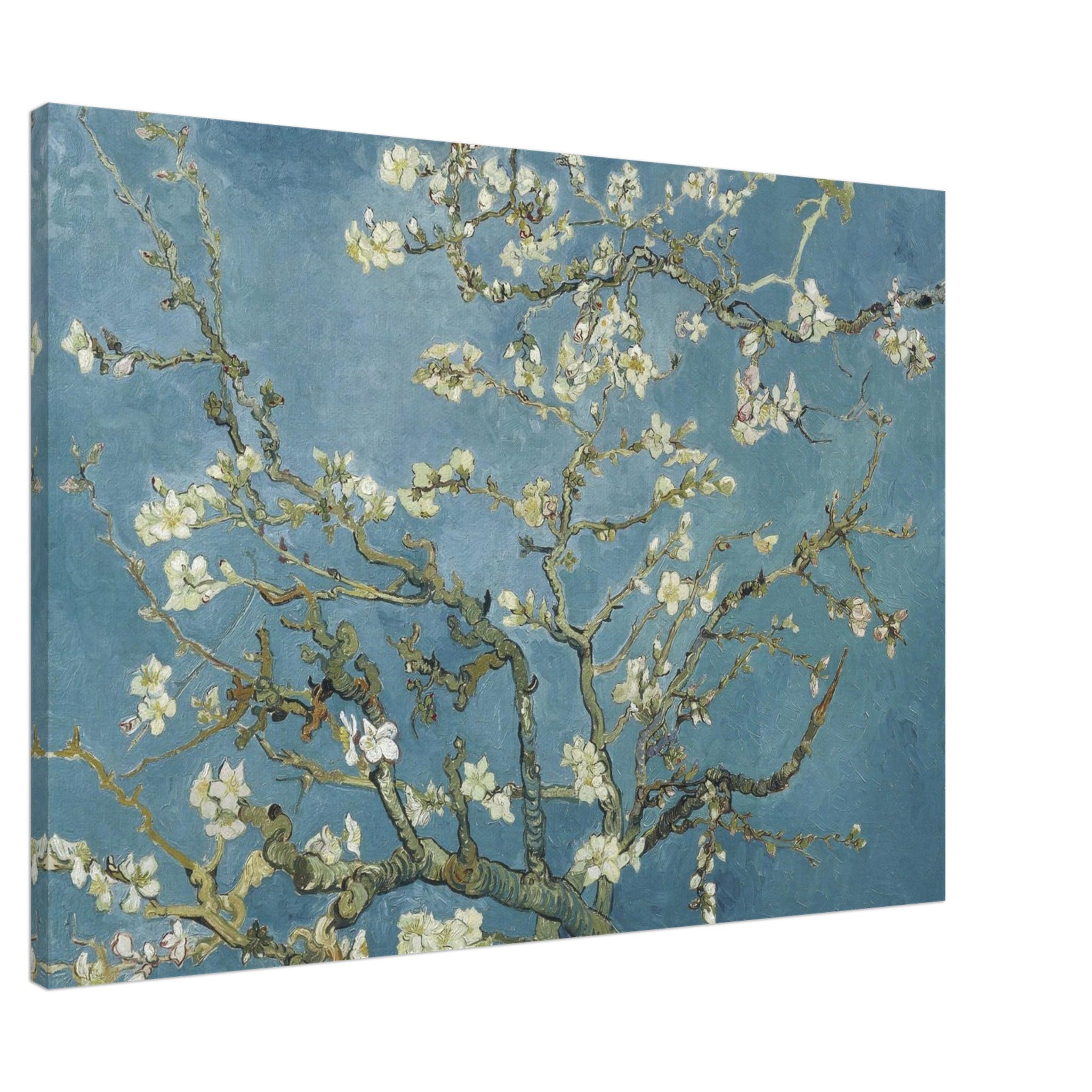 Artfulprints Canvas Vincent van Gogh - Amandelbloesem canvas - 120x80 cm - Blauw