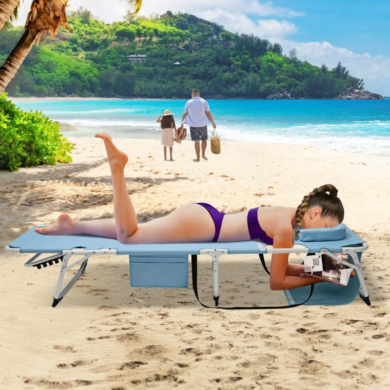 3 in 1 Oversized Beach Lounge Chair, 5 Positions Adjustable, for Beach