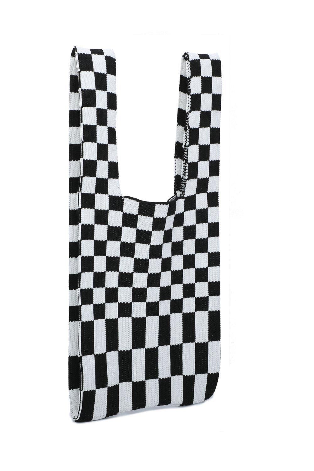 Fontanella Fashion Checkered Reusable Shopping Tote Bag