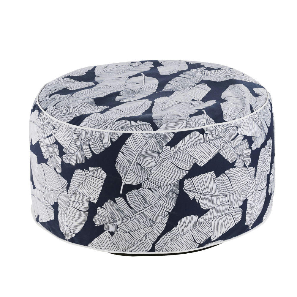 BANDOL - Pouf gonflable motifs bleus et blancs