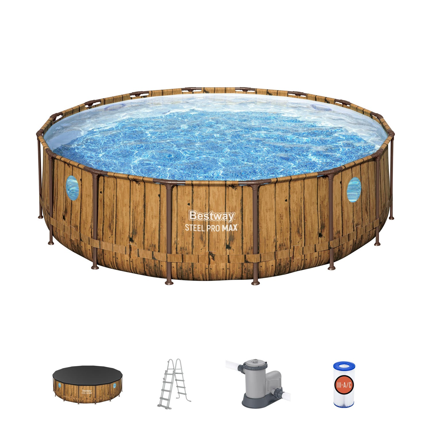 Piscina fuori terra rotonda 488x122 cm Steel Pro Max Bestway