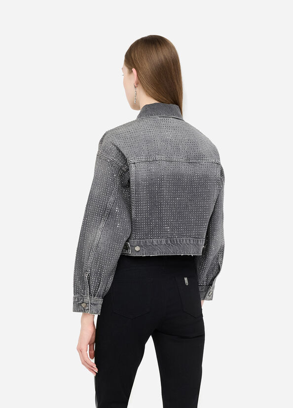 Giacca in denim con strass