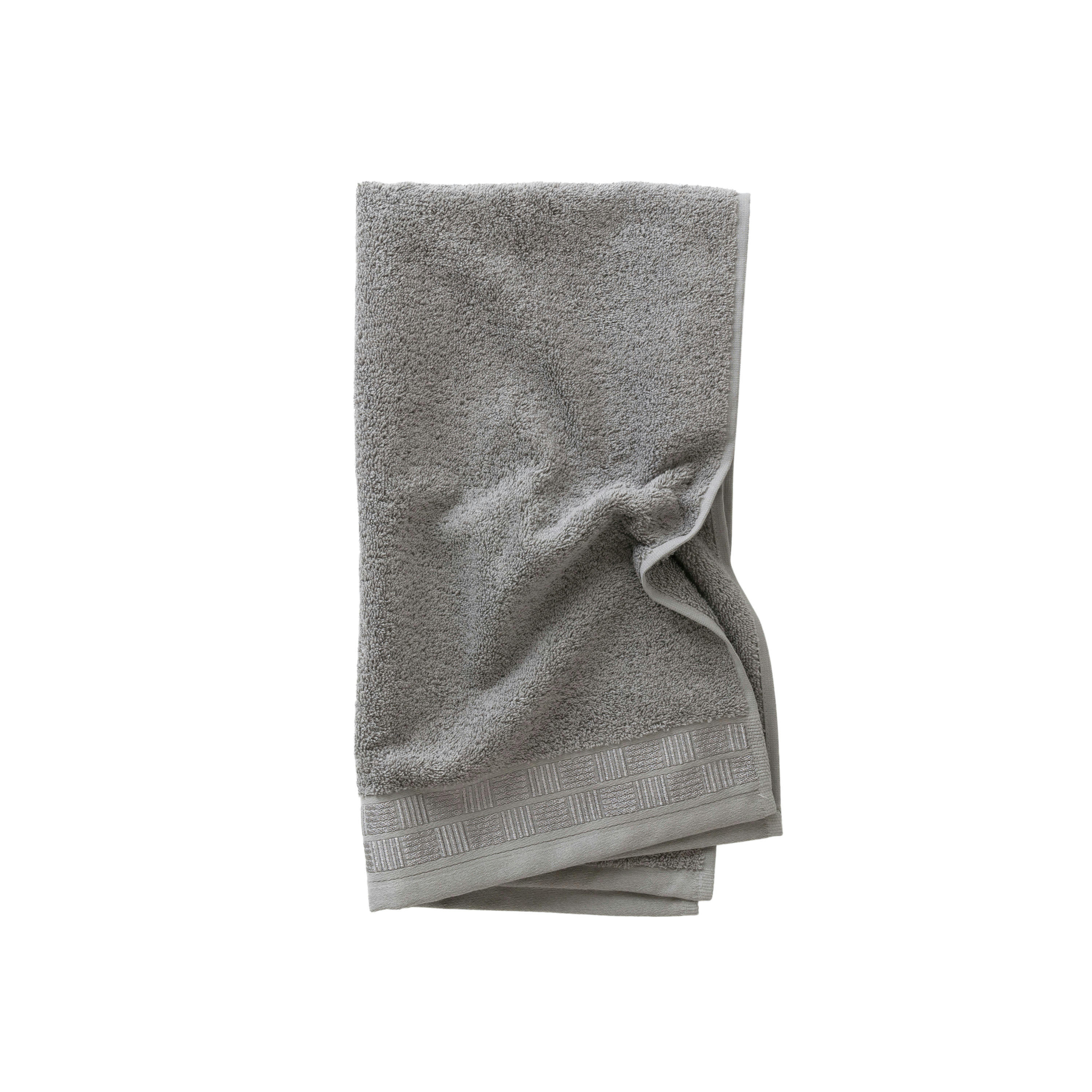 TITANE - Serviette de toilette Gris Etain bouclette jacquard gris 50 x 90 cm