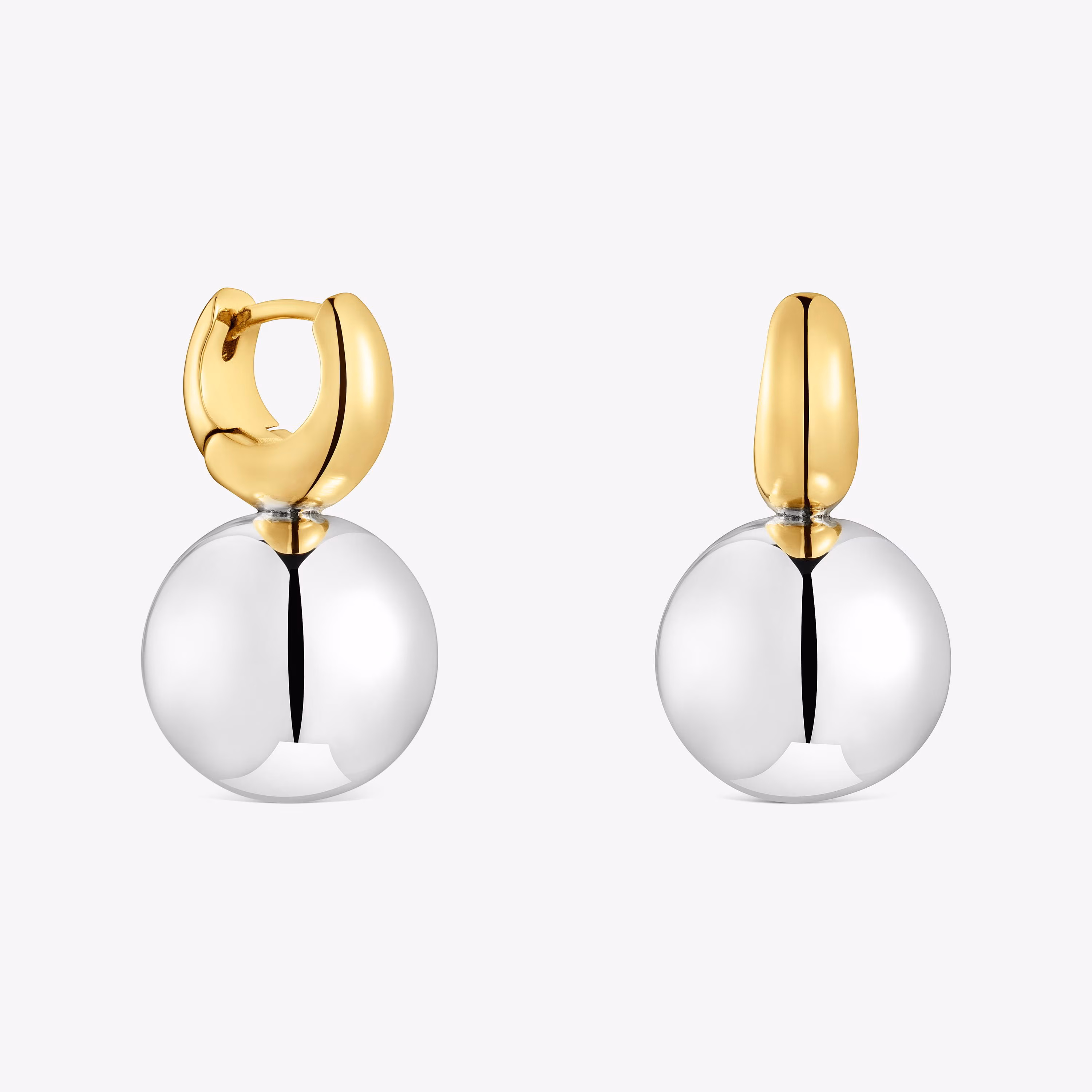 Pendientes aro bicolor motivo bola Warm